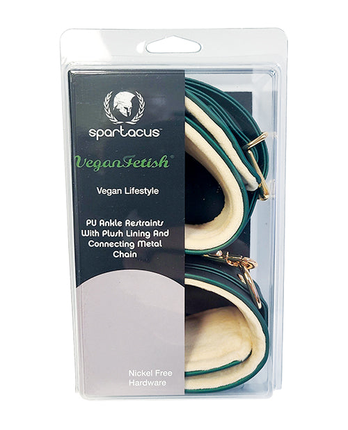 Spartacus Spartacus PU Ankle Cuffs w/Plush Lining - Green - Image 2