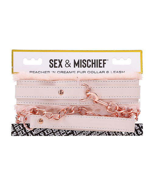 Sex &amp; Mischief Sex &amp; Mischief Peaches 'n CreaMe Fur Collar &amp; Leash