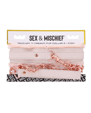 Sex &amp; Mischief Sex &amp; Mischief Peaches 'n CreaMe Fur Collar &amp; Leash