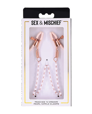 Sex &amp; Mischief Sex &amp; Mischief Peaches 'n CreaMe Pearl Nipple Clamps