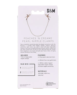 Sex &amp; Mischief Sex &amp; Mischief Peaches 'n CreaMe Pearl Nipple Clamps - Image 5