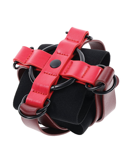 Sex &amp; Mischief Sex &amp; Mischief Ex's &amp; Oh's Cross Cuffs - Red/Black - Image 2