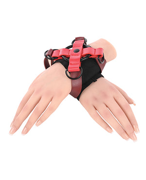 Sex &amp; Mischief Sex &amp; Mischief Ex's &amp; Oh's Cross Cuffs - Red/Black - Image 5