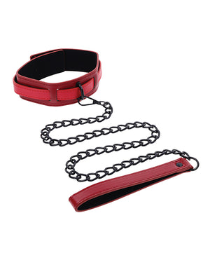 Sex &amp; Mischief Sex &amp; Mischief Ex's &amp; Oh's Collar &amp; Leash - Red/Black - Image 2