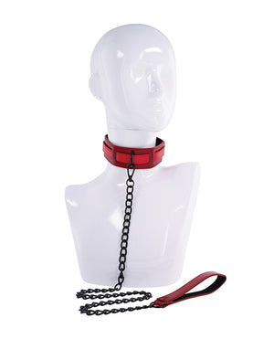 Sex &amp; Mischief Sex &amp; Mischief Ex's &amp; Oh's Collar &amp; Leash - Red/Black - Image 5
