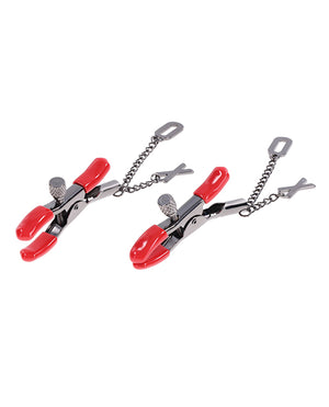 Sex &amp; Mischief Sex &amp; Mischief Ex's &amp; Oh's Nipple Clamps - Red/Black - Image 5