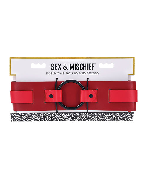 Sex &amp; Mischief Sex &amp; Mischief Ex's &amp; Oh's Bound &amp; Belted - Red/Black