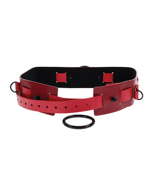 Sex &amp; Mischief Sex &amp; Mischief Ex's &amp; Oh's Bound &amp; Belted - Red/Black - Image 3