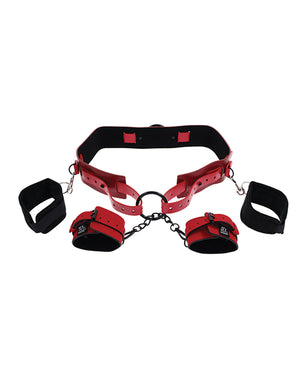Sex &amp; Mischief Sex &amp; Mischief Ex's &amp; Oh's Bound &amp; Belted - Red/Black - Image 4