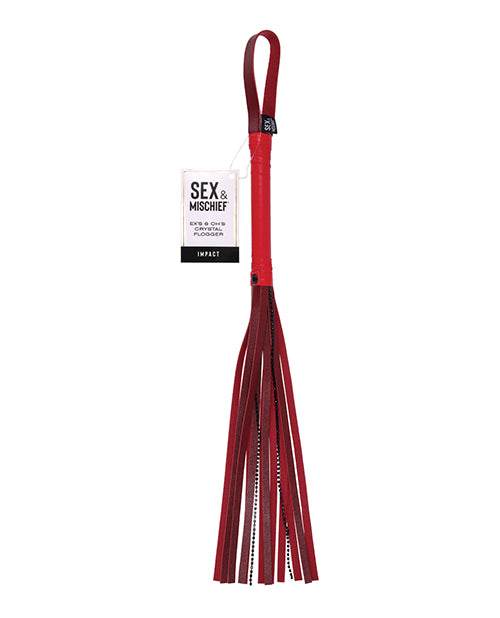 Sex &amp; Mischief Sex &amp; Mischief Ex's &amp; Oh's Crystal Flogger - Red