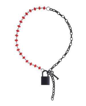 Sex &amp; Mischief Sex &amp; Mischief Ex's &amp; Oh's Crystal Day Collar - Red/Black - Image 2