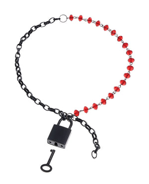 Sex &amp; Mischief Sex &amp; Mischief Ex's &amp; Oh's Crystal Day Collar - Red/Black - Image 3