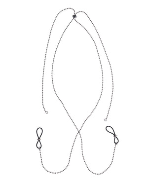 Sex &amp; Mischief Sex &amp; Mischief Ex's &amp; Oh's Body Jewelry w/Nipple Ties - Black - Image 2