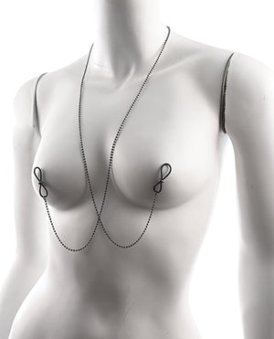 Sex &amp; Mischief Sex &amp; Mischief Ex's &amp; Oh's Body Jewelry w/Nipple Ties - Black - Image 5