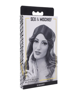 Sex &amp; Mischief Sex &amp; Mischief Satin Blindfold - Black - Image 3