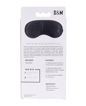 Sex &amp; Mischief Sex &amp; Mischief Satin Blindfold - Black - Image 2