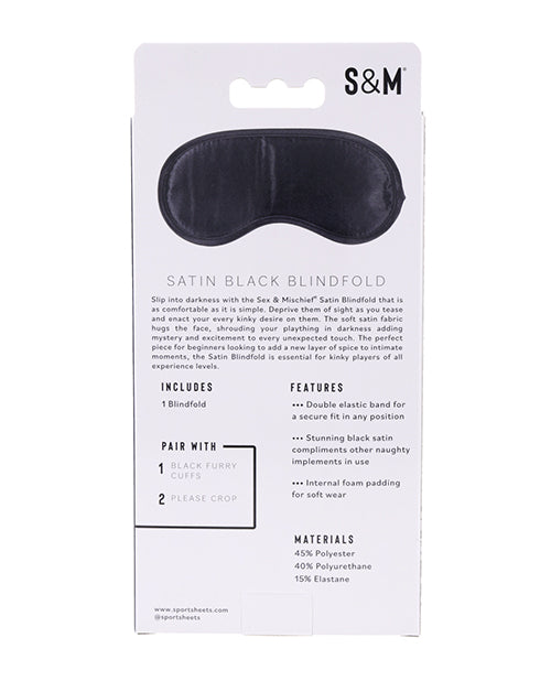 Sex &amp; Mischief Sex &amp; Mischief Satin Blindfold - Black - Image 2