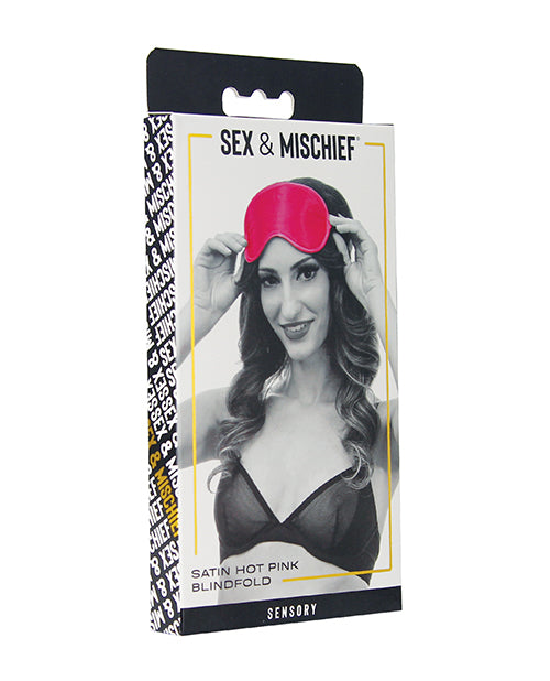Sex &amp; Mischief Sex &amp; Mischief Satin Blindfold - Hot Pink