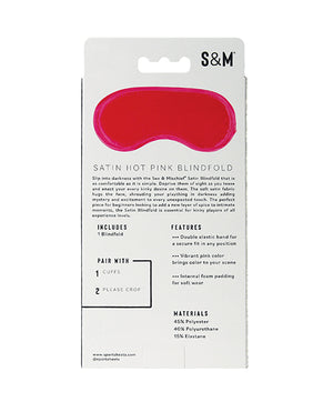 Sex &amp; Mischief Sex &amp; Mischief Satin Blindfold - Hot Pink - Image 3