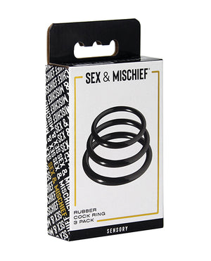 Sex &amp; Mischief Sex &amp; Mischief Nitrile Cock Ring Pack of 3