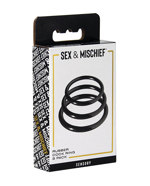 Sex &amp; Mischief Sex &amp; Mischief Nitrile Cock Ring Pack of 3