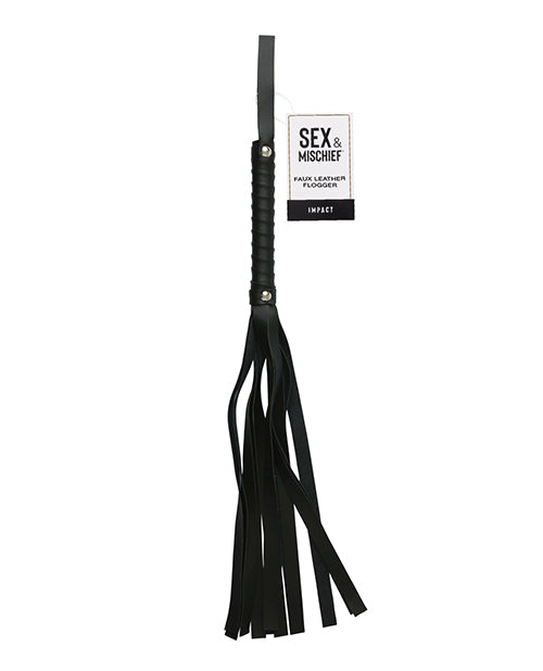 Sex &amp; Mischief Sex &amp; Mischief Faux Leather Flogger - Black