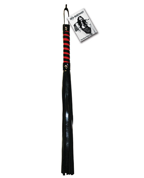 Sex &amp; Mischief Sex &amp; Mischief Stripe Flogger - Black/Red