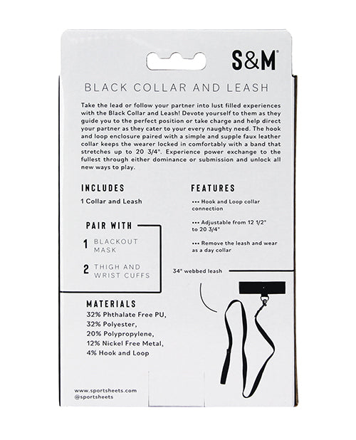 Sex &amp; Mischief Sex &amp; Mischief Leash &amp; Collar - Black
