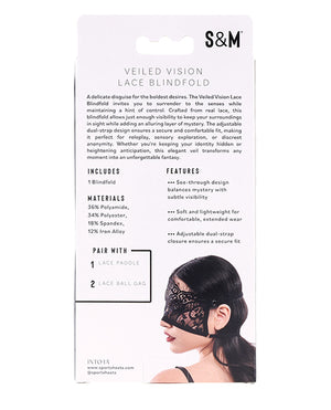Sex &amp; Mischief Sex &amp; Mischief Veiled Vision Lace Blindfold - Image 5