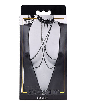 Sex &amp; Mischief Sex &amp; Mischief Lace Collar with Nipple Ties