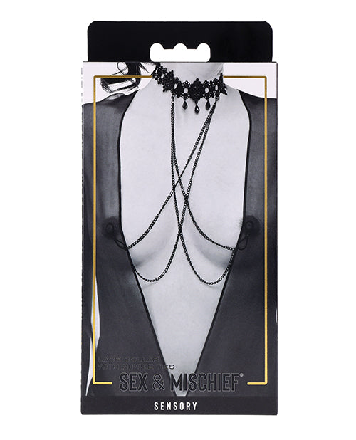 Sex &amp; Mischief Sex &amp; Mischief Lace Collar with Nipple Ties
