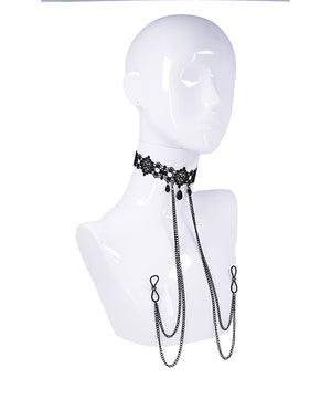 Sex &amp; Mischief Sex &amp; Mischief Lace Collar with Nipple Ties - Image 5