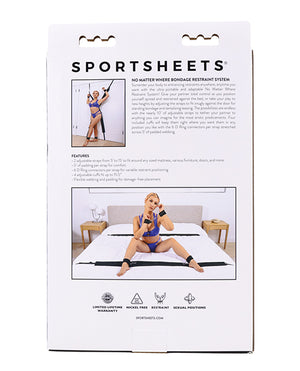 Sportsheets Sportsheets No Matter Where Adjustable Bondage Restraint System - Black - Image 4