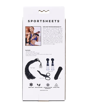 Sportsheets Sportsheets Tied &amp; Twisted Bondage Set - Black - Image 5