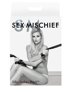 Sex &amp; Mischief Sex &amp; Mischief Silky Sash Restraints - Black
