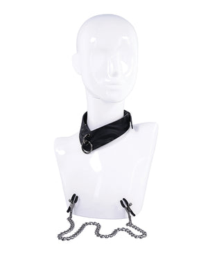 Sportsheets Sportsheets Velvet Noir Collar &amp; Removable Clamps - Black - Image 5