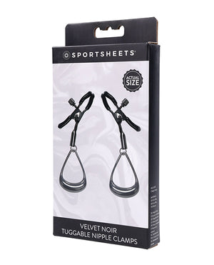Sportsheets Sportsheets Velvet Noir Tuggable Nipple Clamps - Black