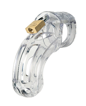 CB-X The Curve 3 3/4" Curved Cock Cage &amp; Lock Set - Clear