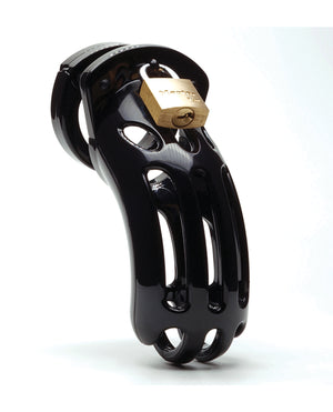 CB-6000 The Curve 3 3/4" Curved Cock Cage &amp; Lock Set - Black - Image 4