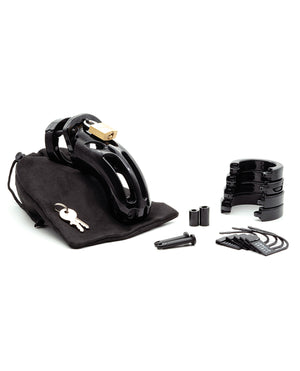 CB-6000 The Curve 3 3/4" Curved Cock Cage &amp; Lock Set - Black - Image 5