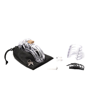 CB-X The Curve 3 3/4" Curved Cock Cage &amp; Lock Set - Clear - Image 4
