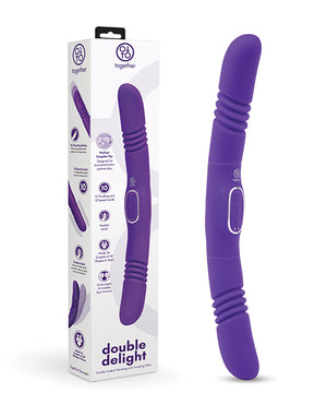 Together Together Double Delight Double-Ended Vibrating &amp; Thrusting Vibrator - Purple
