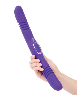 Together Together Double Delight Double-Ended Vibrating &amp; Thrusting Vibrator - Purple - Image 4