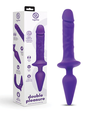 Together Together Double Pleasure 11" Double-Ended Dildo &amp; Butt Plug - Purple