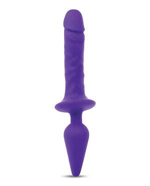 Together Together Double Pleasure 11" Double-Ended Dildo &amp; Butt Plug - Purple - Image 2