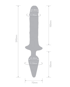 Together Together Double Pleasure 11" Double-Ended Dildo &amp; Butt Plug - Purple - Image 5
