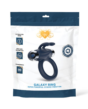 The Pleasure Company Galaxy Ring Bullet Vibe Cock Ring - Blue