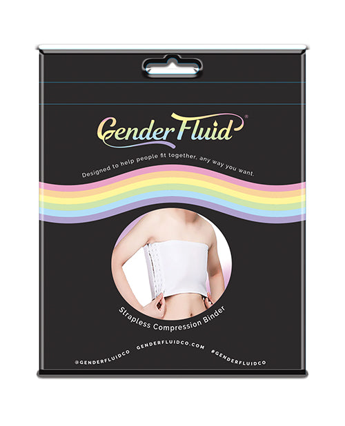 Gender Fluid Gender Fluid Strapless Chest Compression Binder - L White