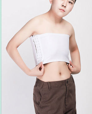 Gender Fluid Gender Fluid Strapless Chest Compression Binder - L White - Image 2
