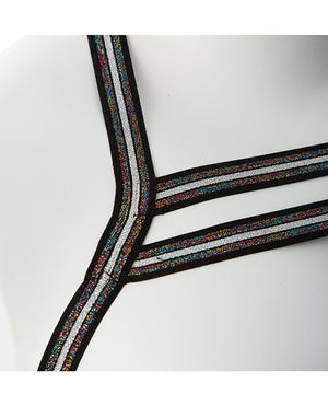 Gender Fluid Gender Fluid Silver Lining Harness - XL-XXXL Black/Silver - Image 4
